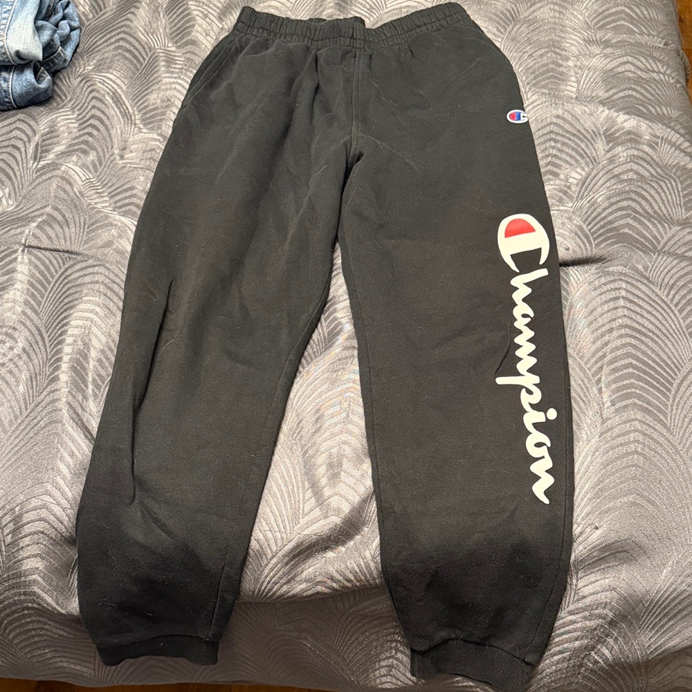 Champion Kids Black Joggers with Logo